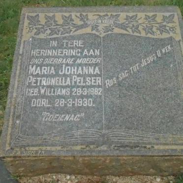 PELSER Maria Johanna Petronella nee WILLIAMS 1882-1930