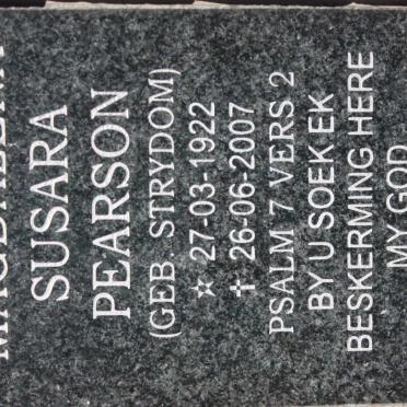 PEARSON Magdalena Susara nee STRYDOM 1922-2007