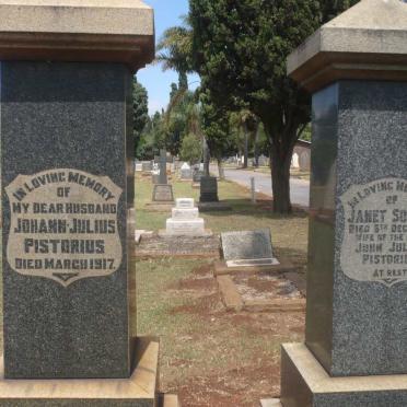 PISTORIUS Johann Julius -1917 &amp; Janet Sophia -1955