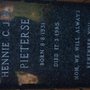 PIETERSE Hennie C.J.M. 1931-1985