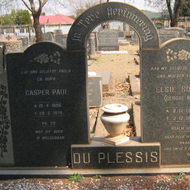 PLESSIS Casper Paul, du 1896-1978 &amp; Elsie Sophia NEL 1903-1962