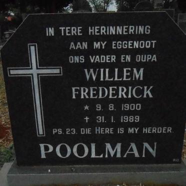 POOLMAN Willem Frederick 1900-1989