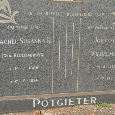 POTGIETER Johannes Wilhelmus 1889-1963 &amp; Rachel Susanna H. REDELINGHUYS 1888-1974