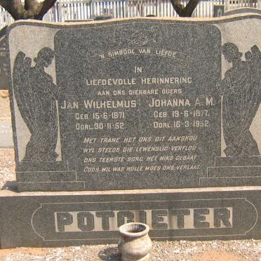 POTGIETER Jan Wilhelmus 1871-1952 &amp; Johanna A.M. 1877-1952