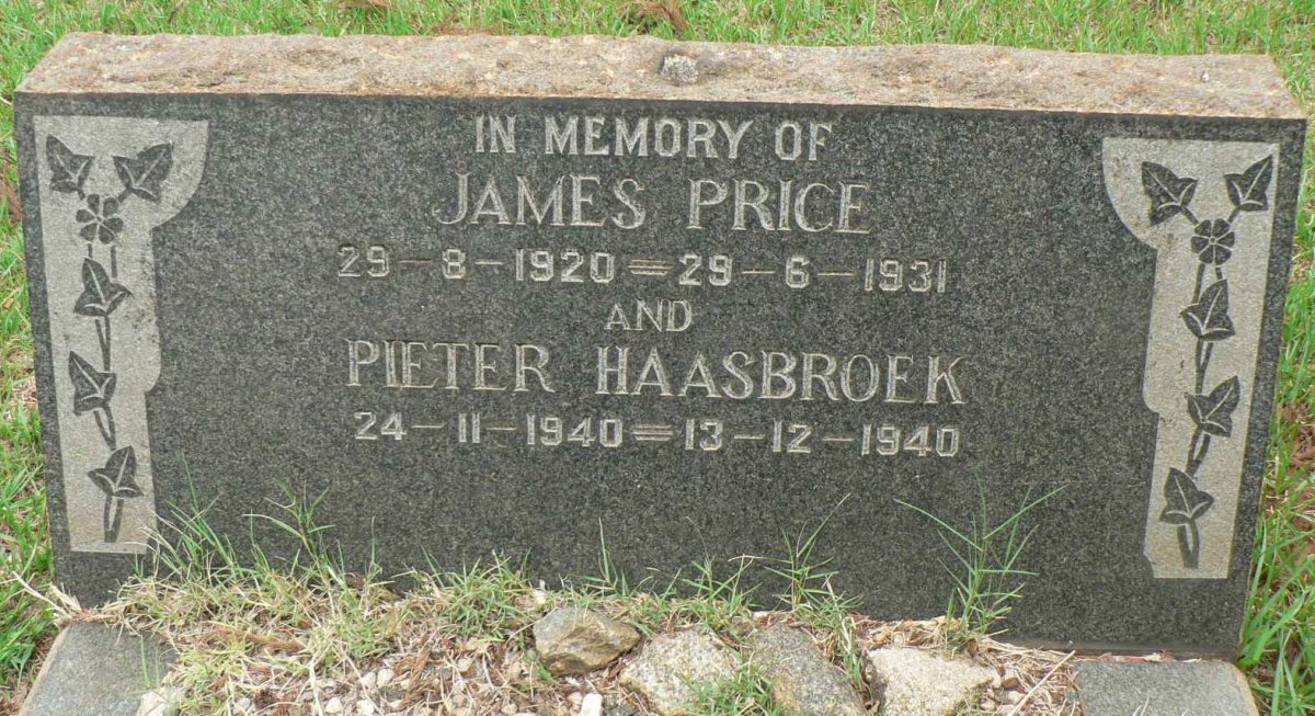 PRICE James 1920-1931 :: HAASBROEK Pieter 1940-1940