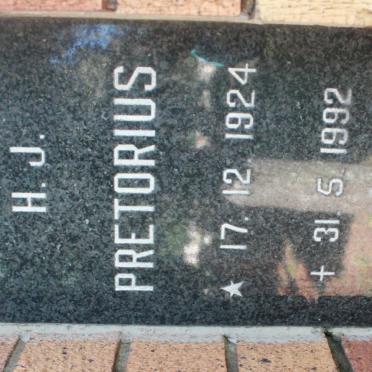 PRETORIUS H.J. 1924-1992