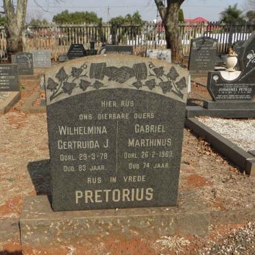PRETORIUS Gabriel Marthinus -1963 &amp; Wilhelmina Gertruida J. -1978