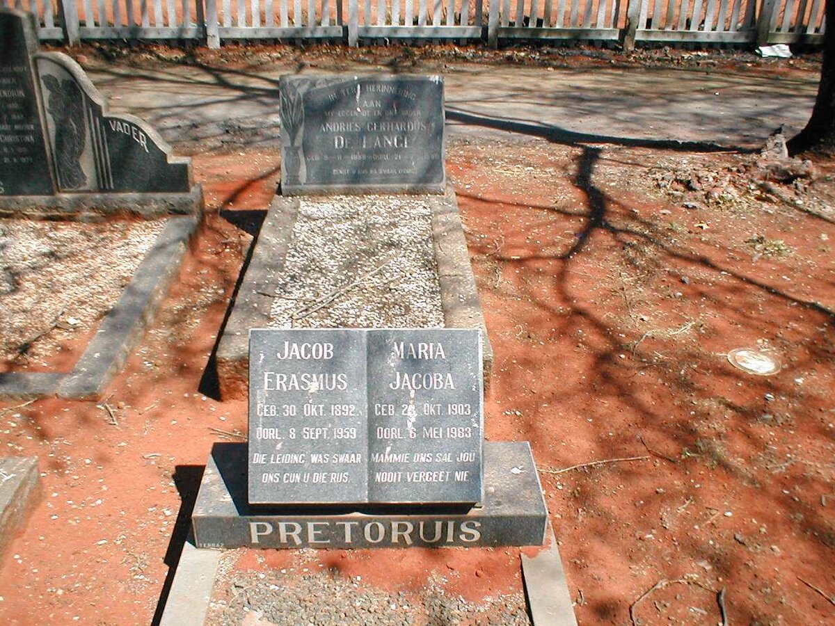 PRETORIUS Jacob Erasmus 1892-1959 &amp; Maria Jacoba 1903-1983