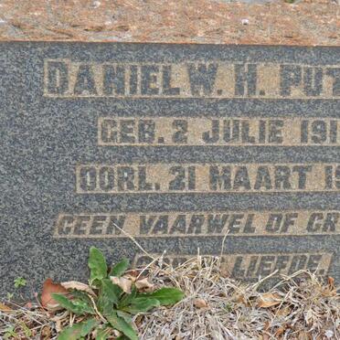 PUTTER Daniel W.H. 1910-1931