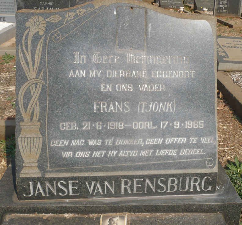 RENSBURG Frans, Janse van 1918-1965