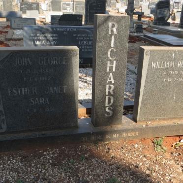 RICHARDS John George 1889-1962 &amp; Esther Janet Sara 1891- :: RICHARDS William Robert 1930-1978
