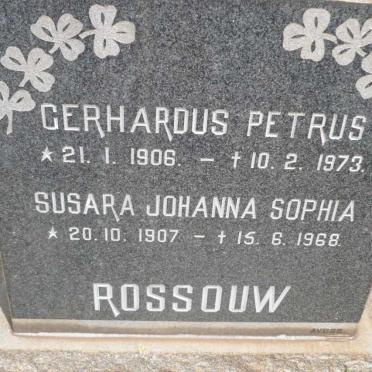 ROSSOUW Gerhardus Petrus 1906-1973 &amp; Susara Johanna Sophia 1907-1968