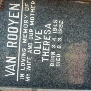 ROOYEN Olive Theresa, van 1945-1992