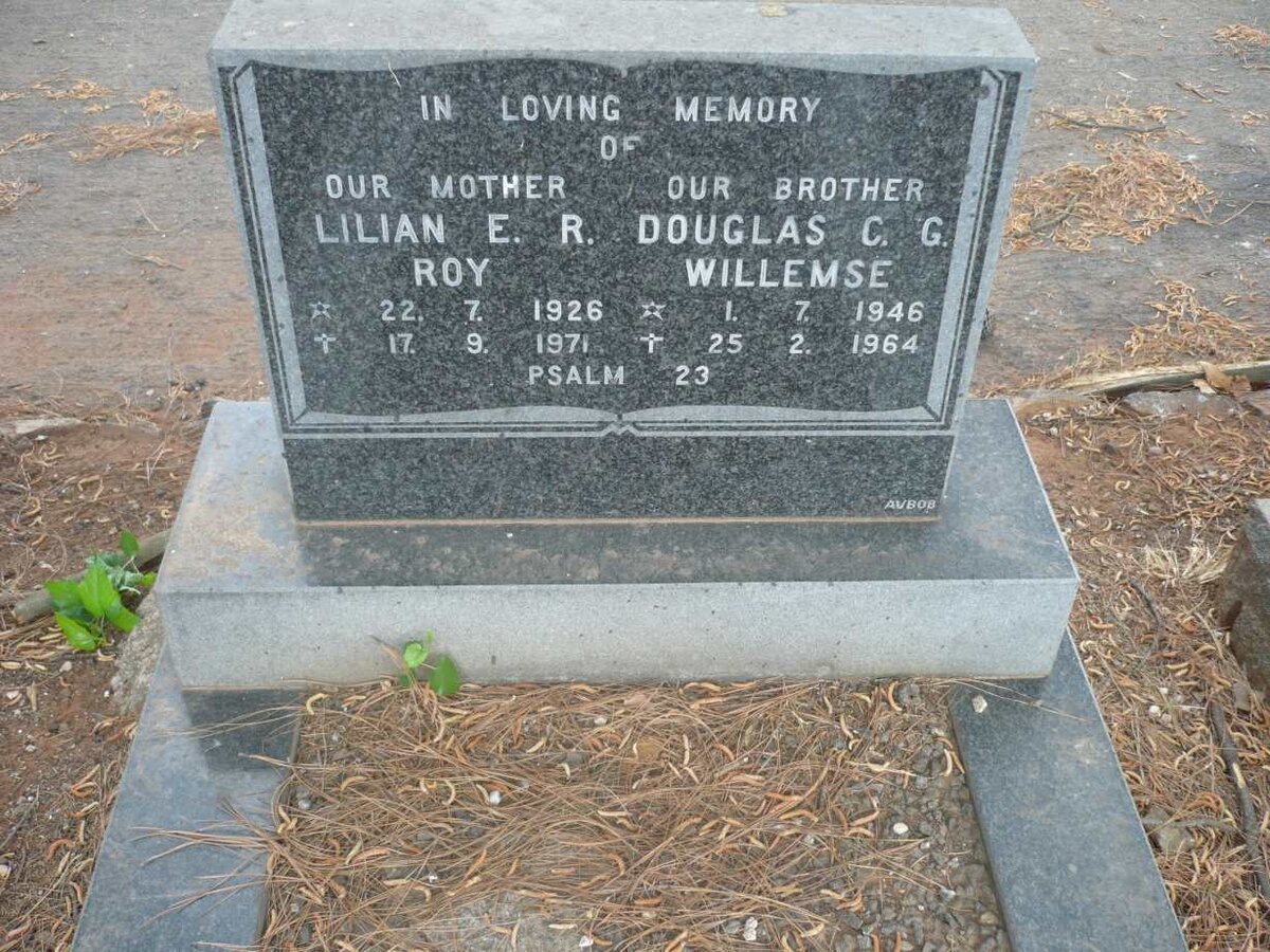 ROY Lilian E.R. 1926-1971 :: WILLEMSE Douglas C.G. 1946-1964