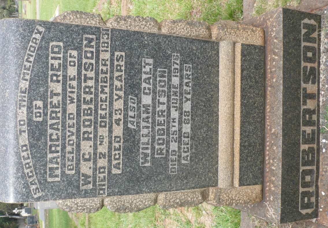ROBERTSON William Calt -1976 &amp; Margaret Reid -1931 