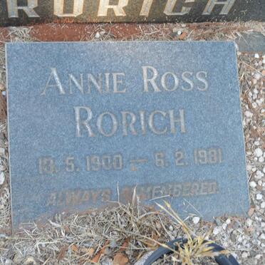 RORICH Annie Ross 1900-1981