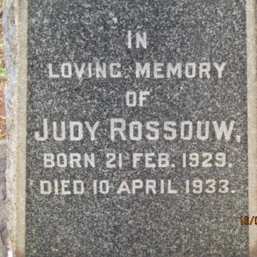 ROSSOUW Judy 1929-1933