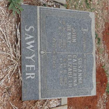 SAWYER John Henry 1885-1955 &amp; Susanna Catherina Elizabeth 1903-1982