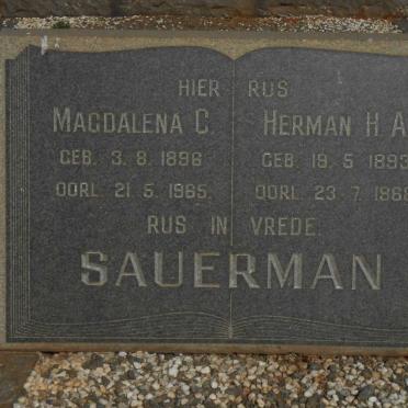SAUERMAN Herman H.A. 1893-1968 &amp; Magdalena C. 1896-1965