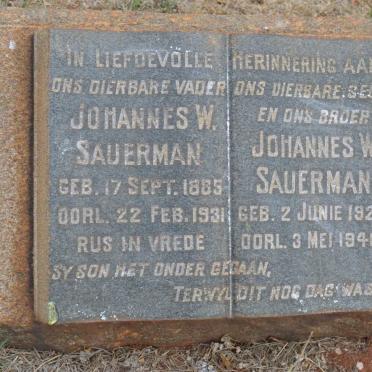 SAUERMAN Johannes W. 1885-1931 :: SAUERMAN Johannes W. 1926-1946