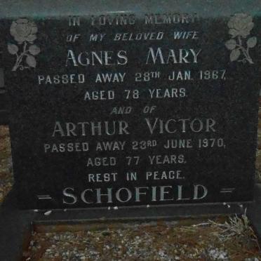 SCHOFIELD Arthur Victor -1970 &amp; Agnes Mary -1967