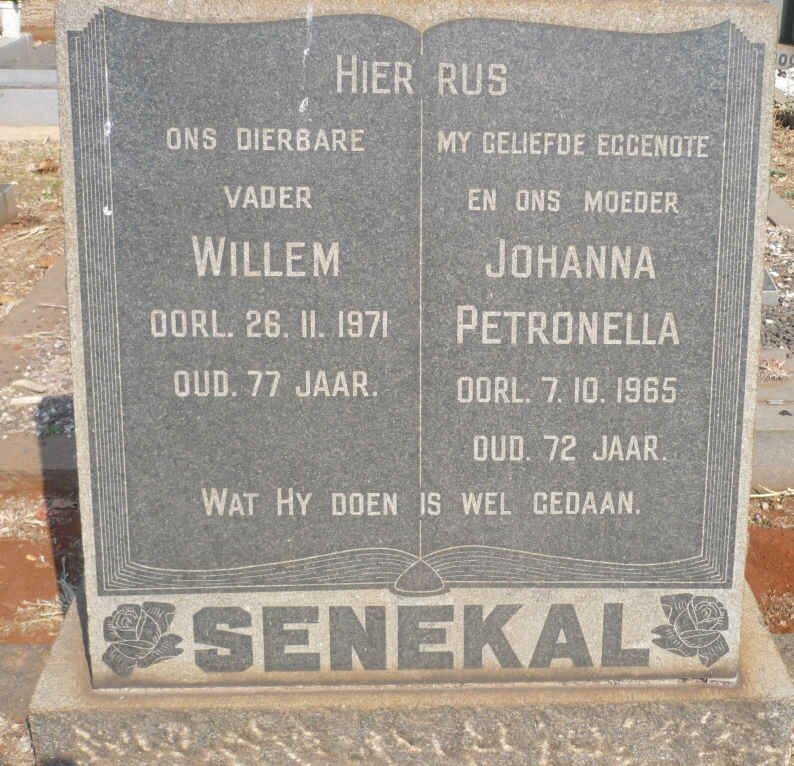 SENEKAL Willem -1971 &amp; Johanna Petronella -1965