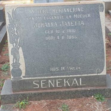 SENEKAL Johanna Janetta 1910-1965