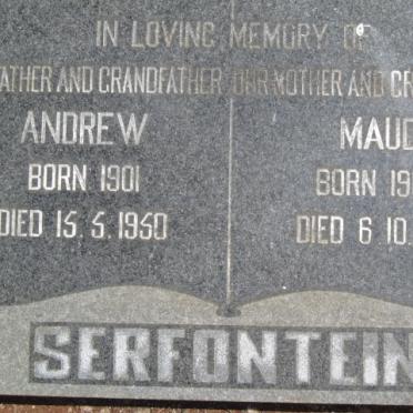 SERFONTEIN Andrew 1901-1950 &amp; Maud 1902-1981