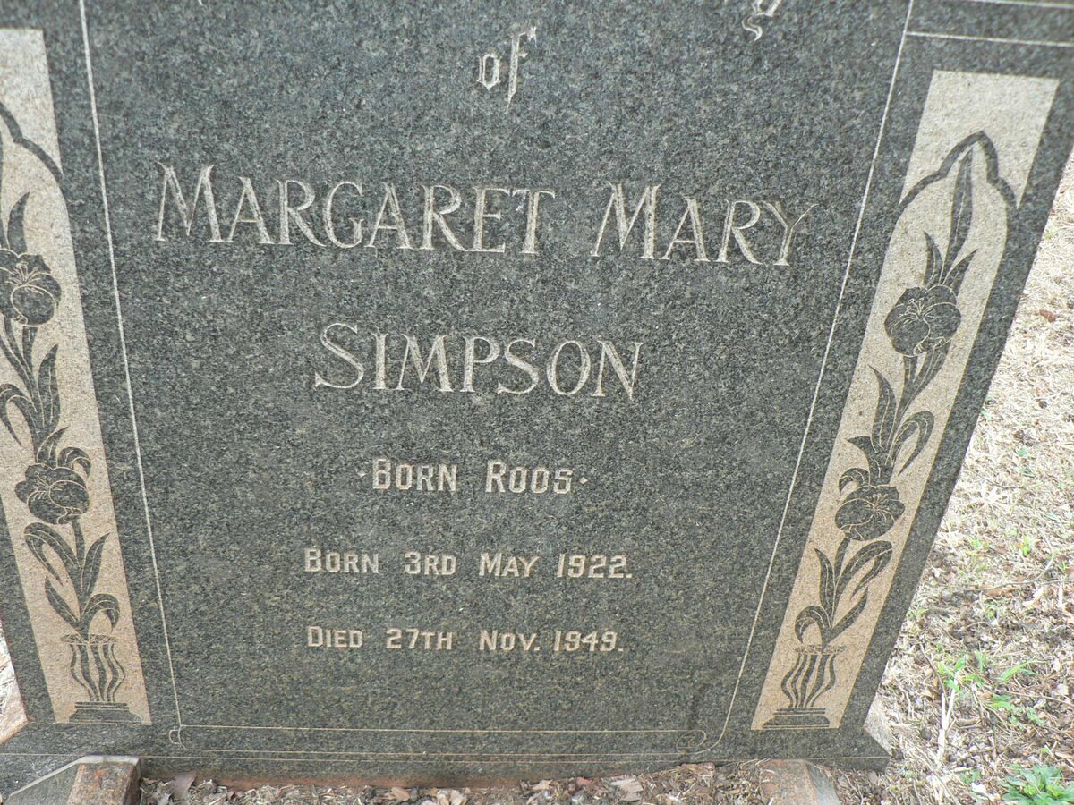 SIMPSON Margaret Mary nee ROOS 1922-1949
