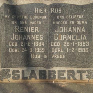 SLABBERT Renier Johannes 1884-1959 &amp; Johanna Cornelia 1893-1986
