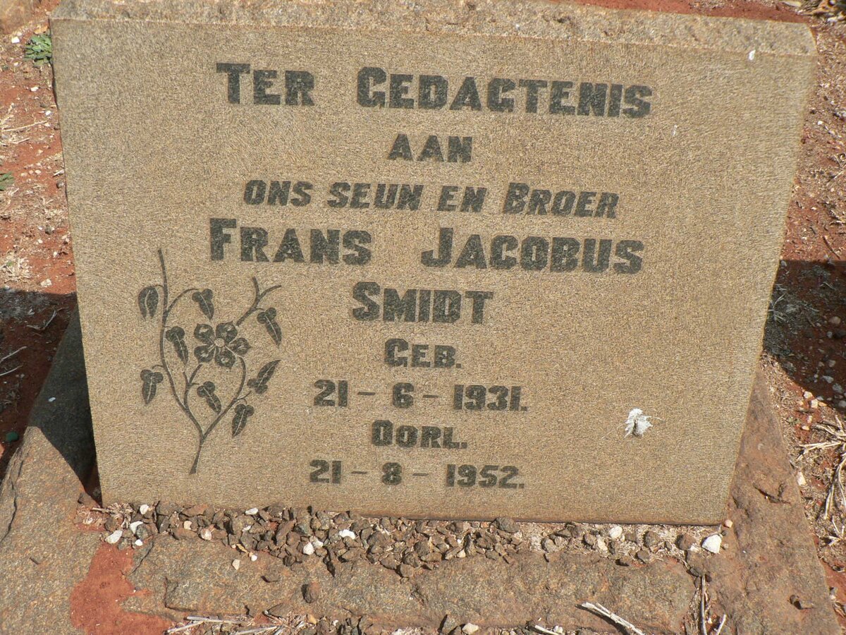 SMIDT Frans Jacobus 1931-1952