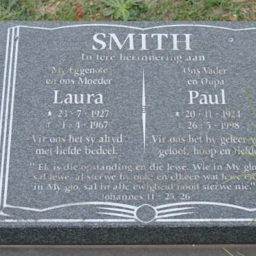 SMITH Paul 1924-1998 &amp; Laura 1927-1967