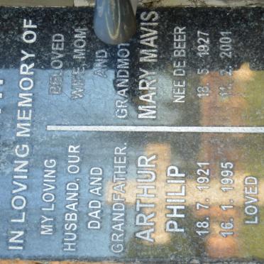 SMITH Arthur Philip 1921-1995 &amp; Mary Mavis DE BEER 1927-2001