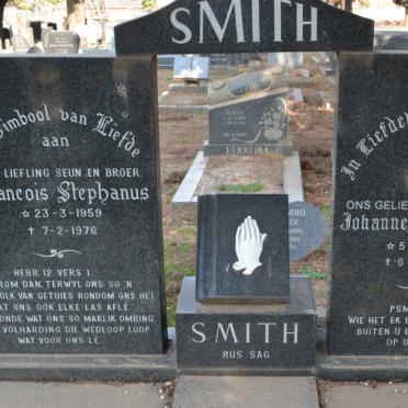 SMITH Johannes Stephanus 1931-2006 & Martha Cornelia 1932-1992 ::SMITH Francois Stephanus 1959-1976 :: SMITH Cornelia Maria 1955-1981