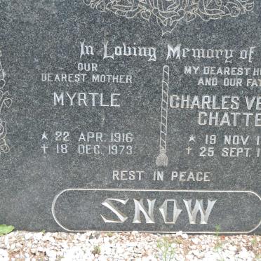 SNOW Charles Vernon Chattey 1909-1960 &amp; Myrtle 1916-1973