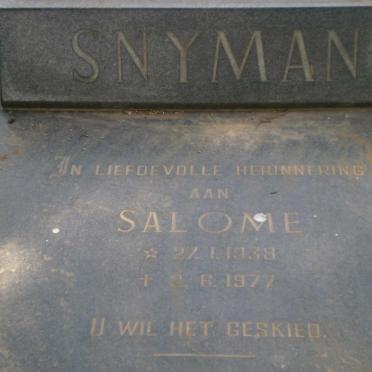 SNYMAN Salome 1938-1977