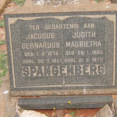 SPANGENBERG Jacobus Bernardus 1875-1957 &amp; Judith Magrietha 1885-1973