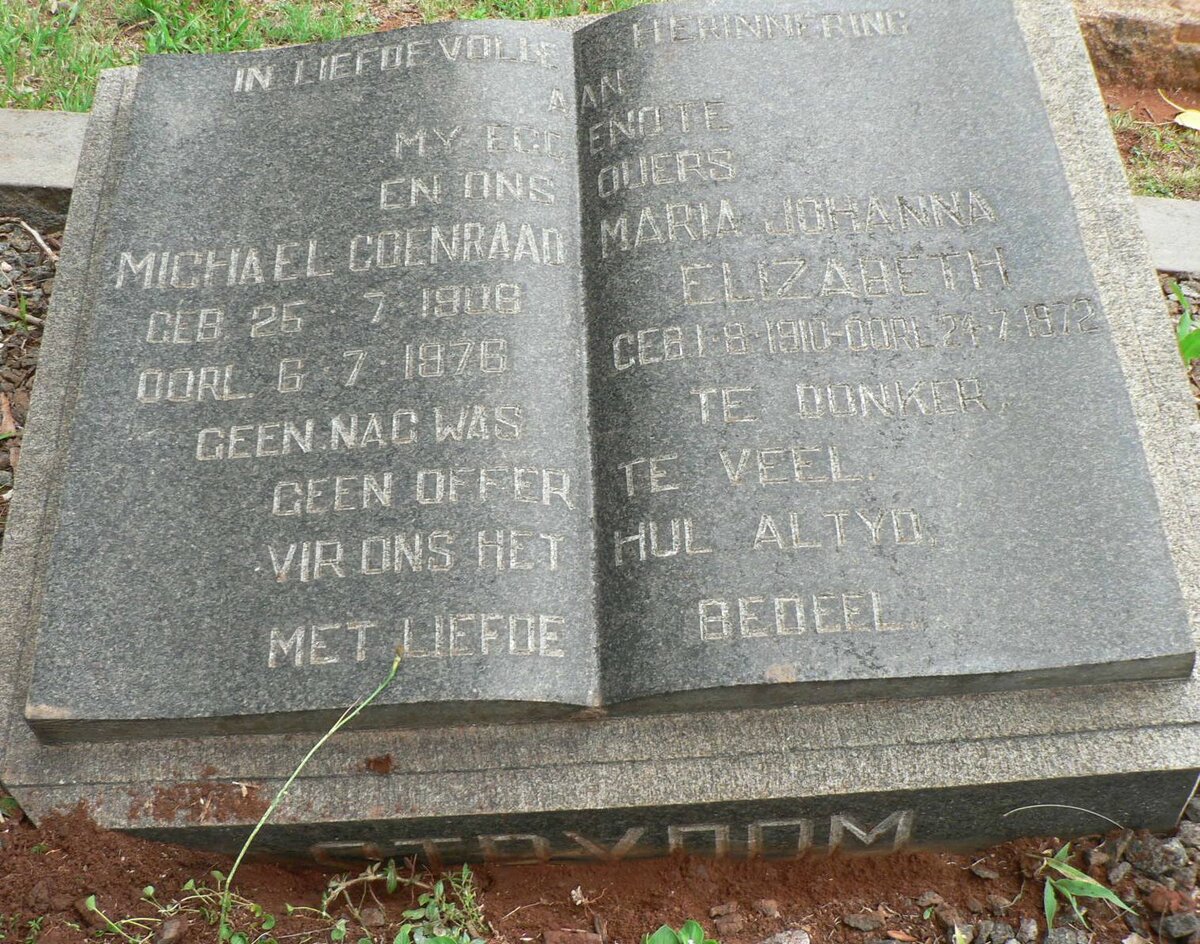 STRYDOM Michael Coenraad 1906-1976 &amp; Maria Johanna Elizabeth 1910-1972