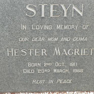 STEYN Hester Magrieta 1911-1968