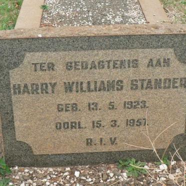 STANDER Harry Williams 1923-1957