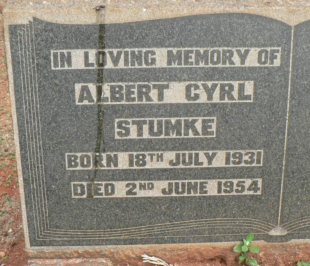 STUMKE Albert Cyrl 1931-1954