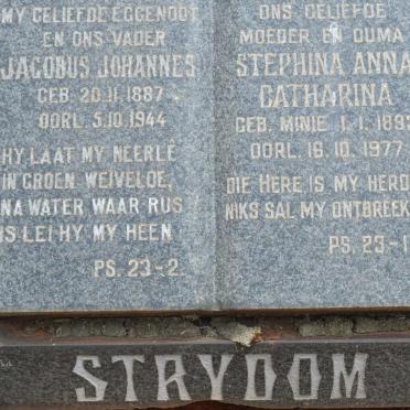 STRYDOM Jacobus Johannes 1887-1944 &amp; Stephina Anna Catharina MINIE 1893-1977