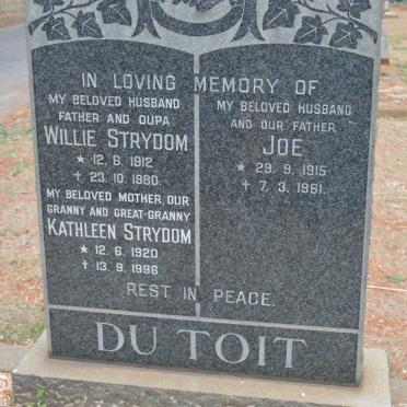 STRYDOM Willie 1912-1980 &amp; Kathleen 1920-1996 :: DU TOIT Joe 1915-1961