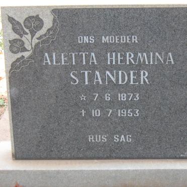 STANDER Aletta Hermina 1873-1953