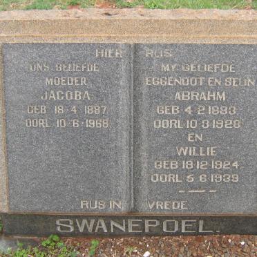 SWANEPOEL Abrahm 1883-1928 &amp; Jacoba 1887-1968 :: SWANEPOEL Willie 1924-1939
