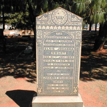 SWART Johannes Wilhelmus 1860-1926 &amp; Elsie Johanna 1864-1913