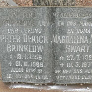 SWART Magdalena M.M. 1927-1977 :: BRINKLOW Peter Derick 1956-1969