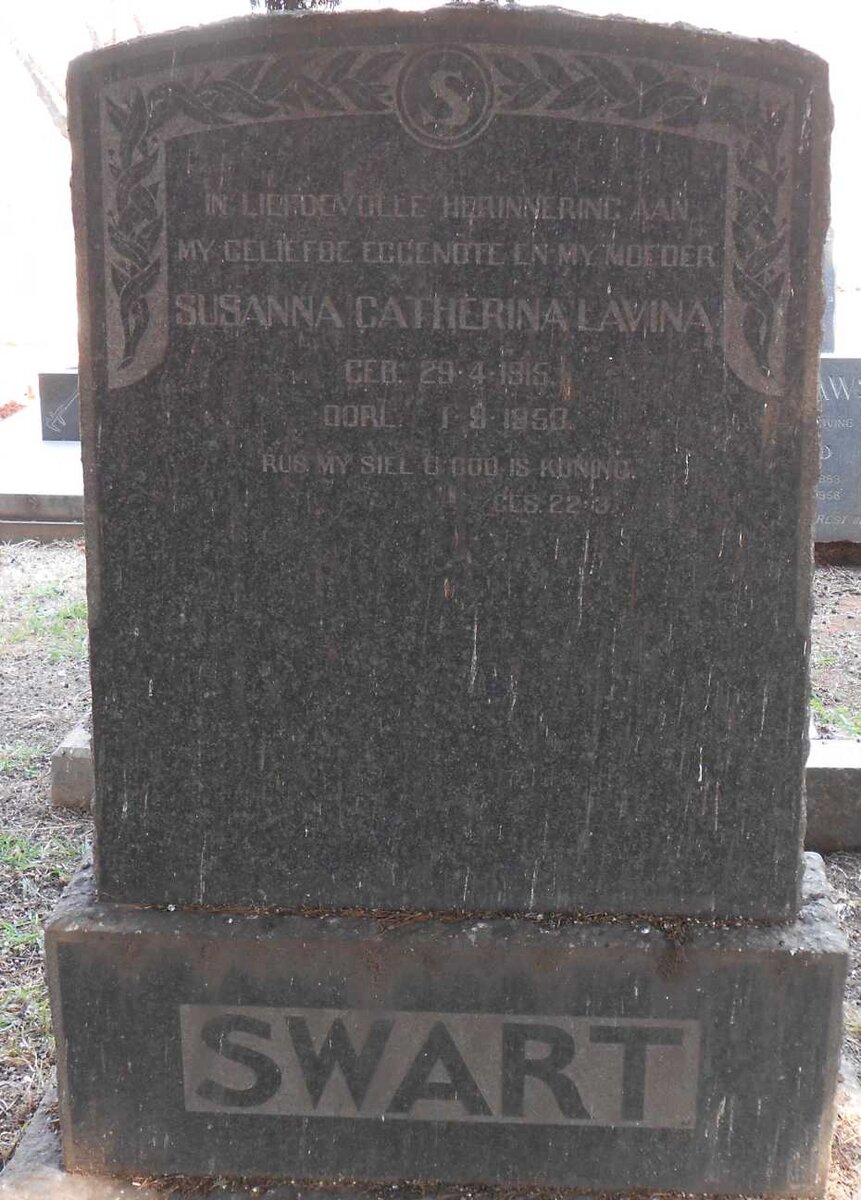 SWART Susanna Catherina Lavina 1915-1950