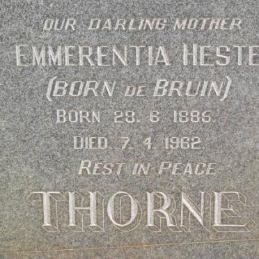 THORNE Emmerentia Hester nee DE BRUIN 1885-1962