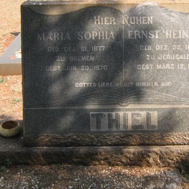 THIEL Ernst Heinrich 1869-1954 &amp; Maria Sophia 1877-1970